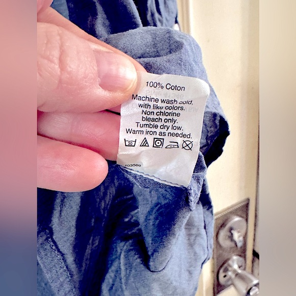 JCrew Chambray ¾th Button Down Long Sleeves [RollUp Button] Tunic Casual Blouse - Picture 8 of 13